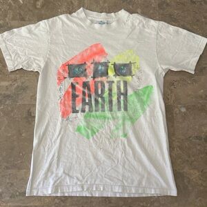 Vintage 90s Earth Day Graphic T-Shirt Pacific Coast Highway USA Made Size M